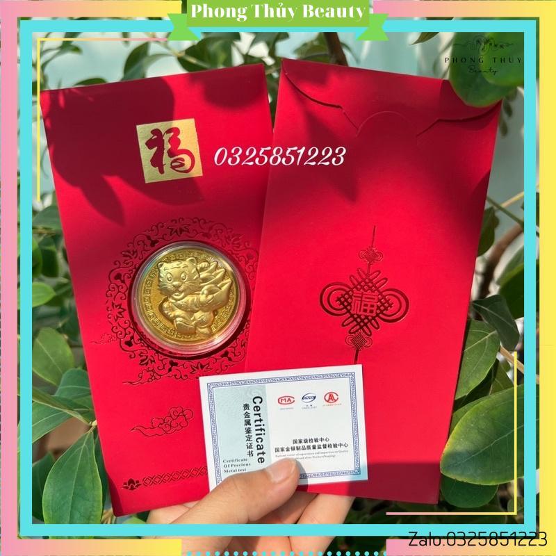 Bao Lì Xì Hình Con Hổ Mạ Vàng Quà Tặng Phong Thuỷ May Mắn Cực Kì Đẹp