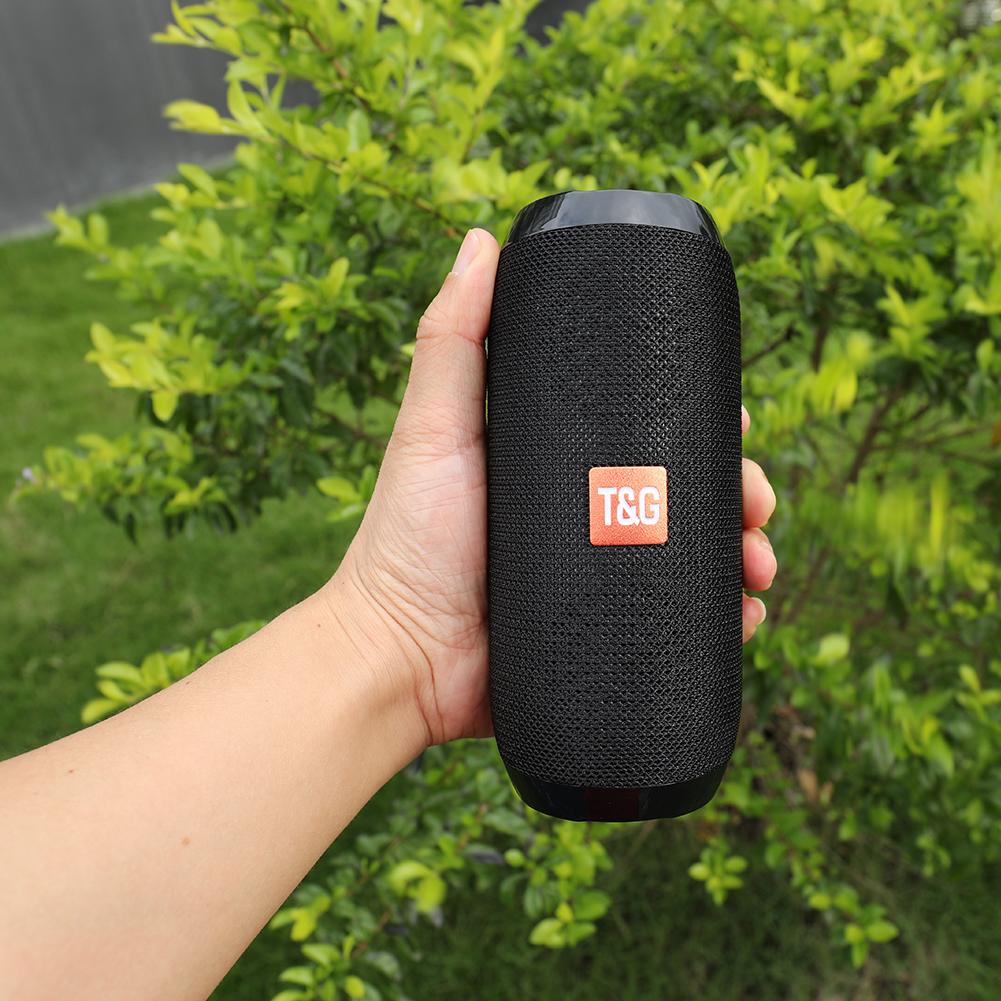 1200MAh Loa Di Động Bluetooth Không Dây Cột Bass Chống Nước Ngoài Trời Âm Nhạc Vibro Loa Thẻ TF Loa Siêu Trầm Loa Color: Red