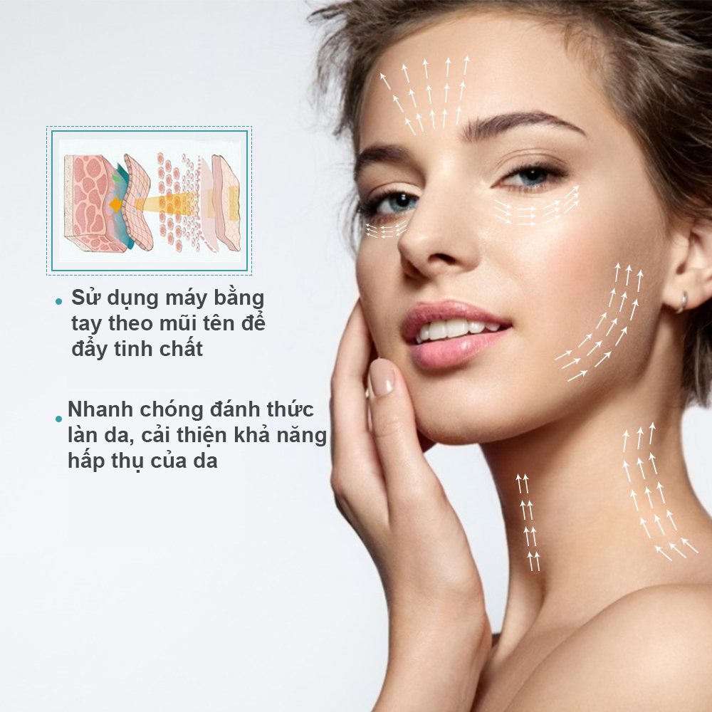 Máy đẩy tinh chất nóng lạnh sóng âm  trẻ hóa da cao cấp Touch Beauty