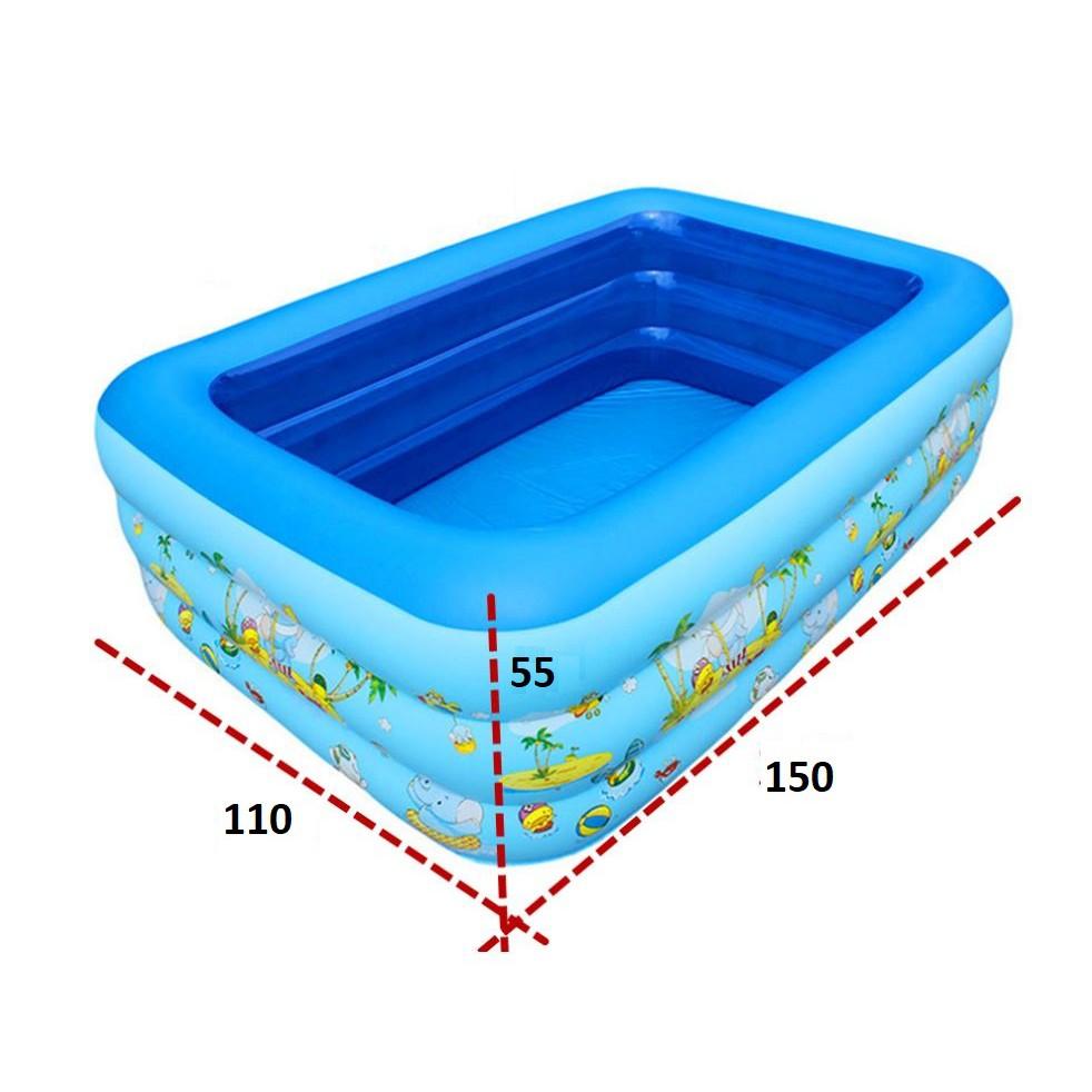 Bể bơi giá rẻ  - bể bơi 1M5 3 tầng họa tiết