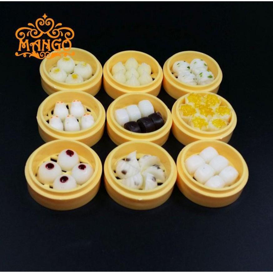 Mô hình khay màn thầu, bánh bao các loại cho các bạn trang trí nhà búp bê, tiểu cảnh