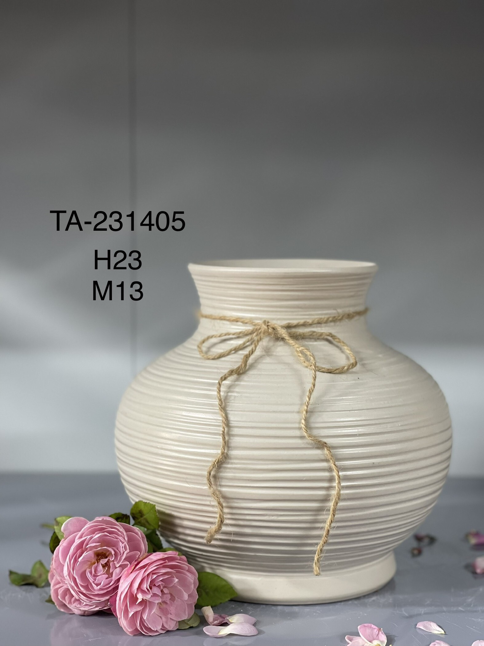 LỌ HOA VUỐT TAY SONG MEN MỘC H20 - H23