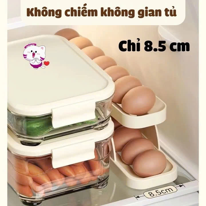 Hộp đựng trứng 15 quả - Khay nhựa đựng trứng gà, vịt để tủ lạnh tiện dụng  - Hàng loại 1 chính hãng