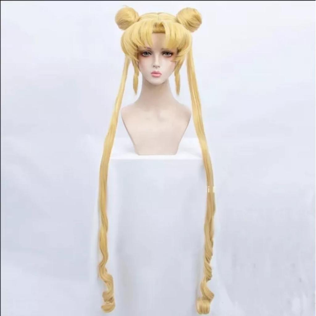 Wig/Tóc giả Sailor Moon hai búi - Thủy thủ mặt trăng màu vàng