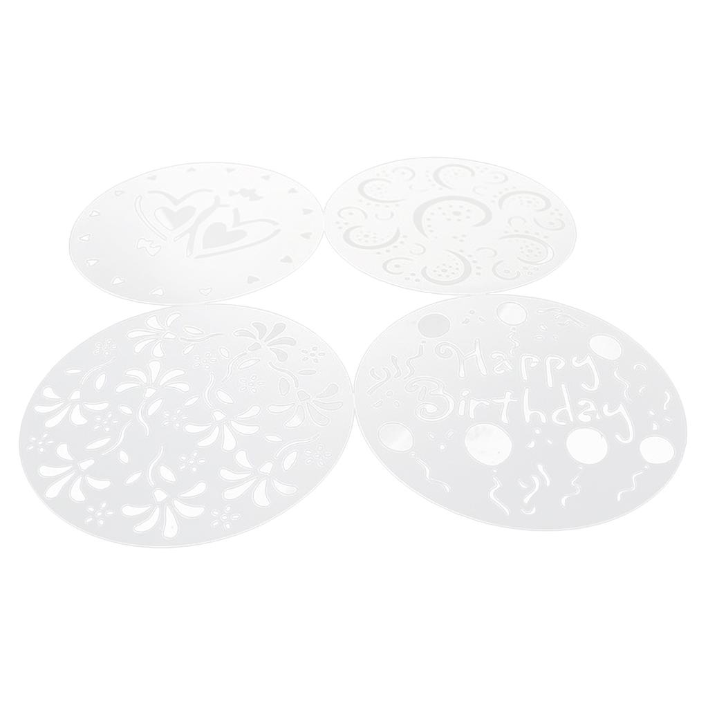 4 Pcs Variety Cake Cupcake Template Stencil Mold Birthday Spiral Decoration