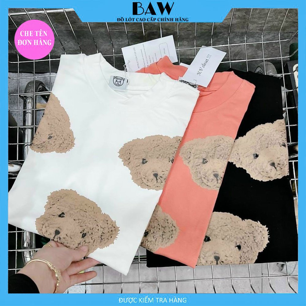 Đồ Bộ Nữ, Đồ Bộ Nữ Mặc Nhà, Đồ Bộ Nữ Thun Cotton Hình Gấu Siêu Sang, Đồ Bộ Ngủ Nữ, Đồ Bộ Nữ Dài, Đồ Ngủ Nữ Thoáng Mát Thương Hiệu Baw MN10