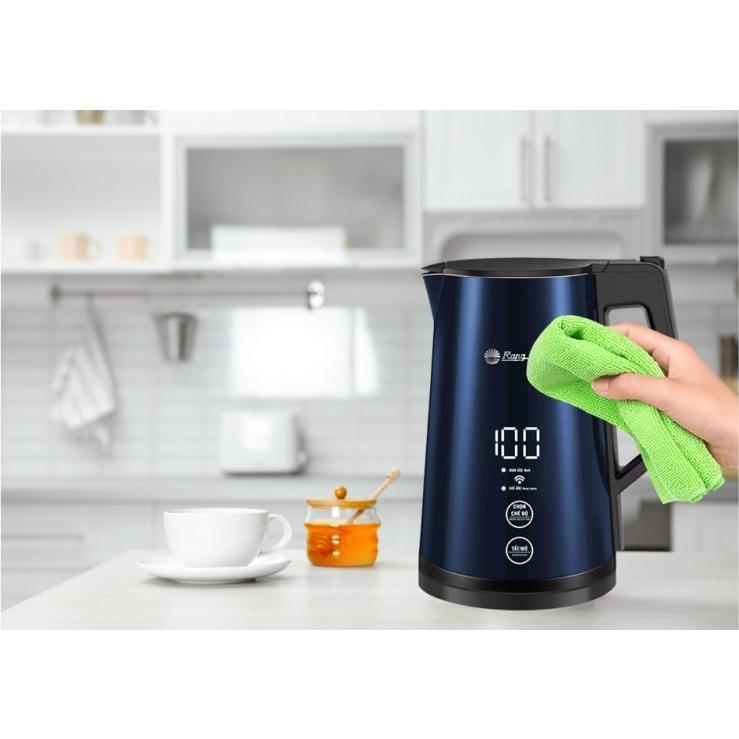 Ấm đun siêu tốc thông minh Rạng Đông Rạng  1,7L model AST17P1.S điều khiển qua app điện thoại, cài đặt hẹn giờ