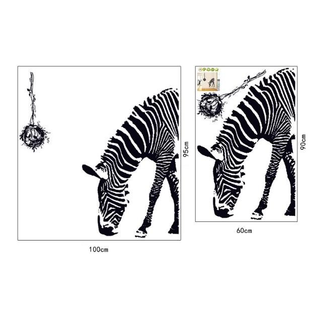 Decal trang trí tường - Ngựa Vằn Đen tinh tế