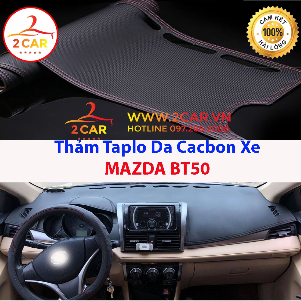Thảm taplo da carbon MAZDA BT50 2021-2022-2023 chống nóng tốt, chống trơn trượt, vừa khít theo xe