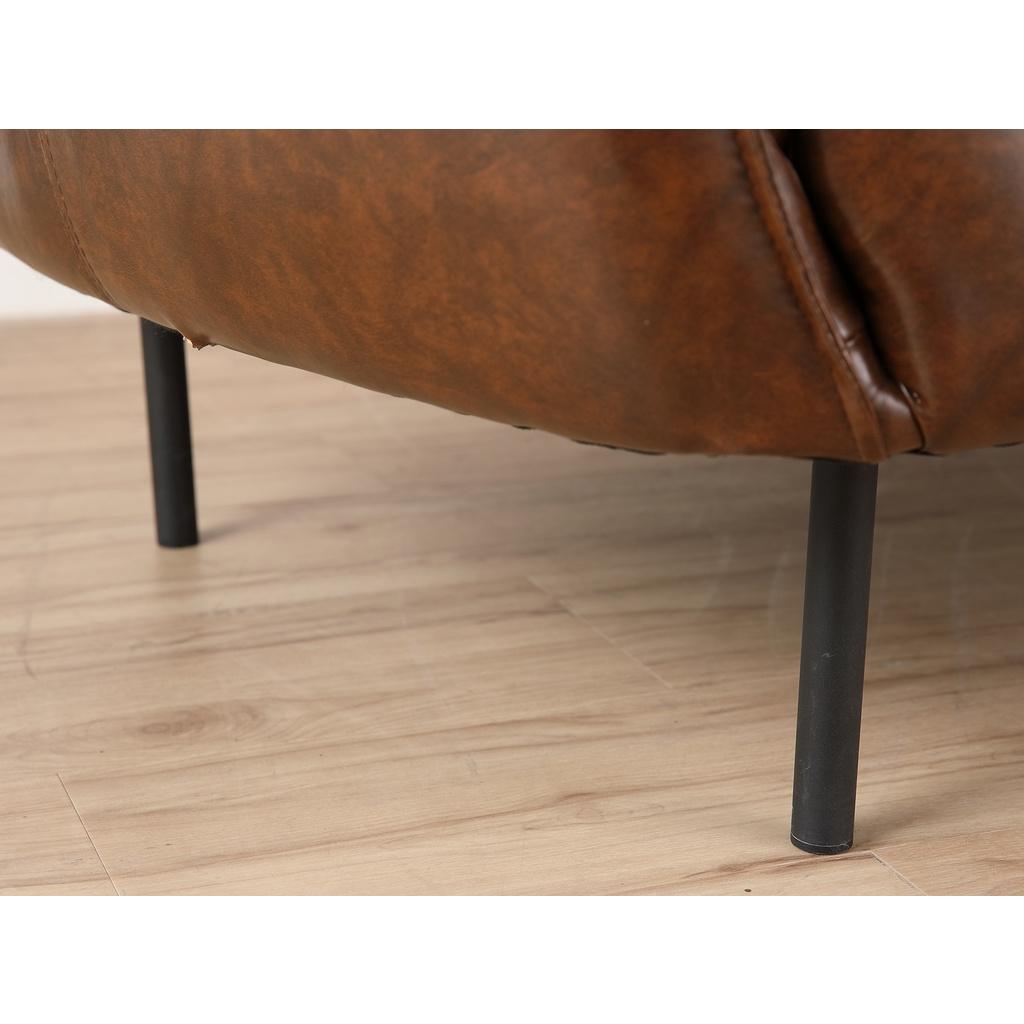 Ghế sofa đôi GRUFF khung gỗ, đệm bọc da PVC bóng cao cấp màu nâu | Index Living Mall - Phân phối độc quyền tại Việt Nam