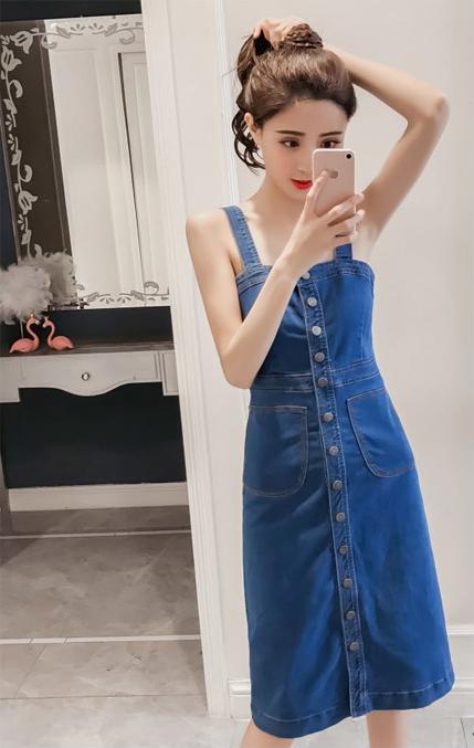 ĐẦM YẾM JEAN 2 DÂY SEXY  D778DJ