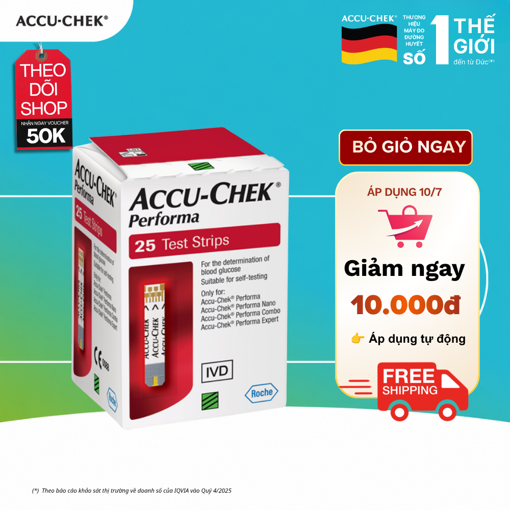 Hộp 25 Que Thử Đường Huyết ACCU-CHEK Performa