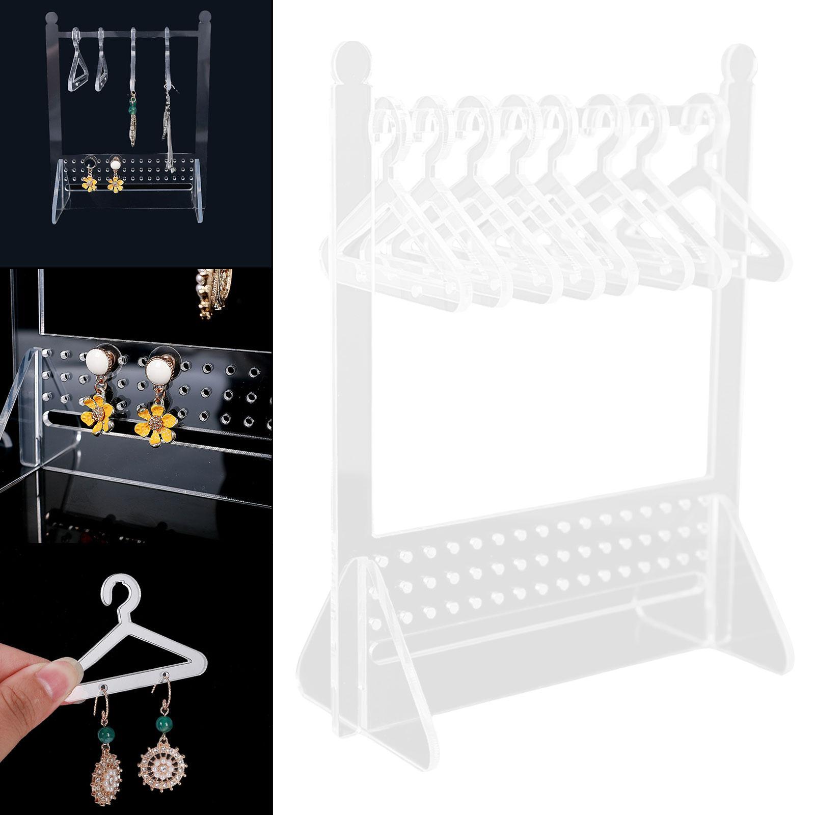 Earring Display Stand Jewelry Organizer with Coat Hanger Decor for Dangle