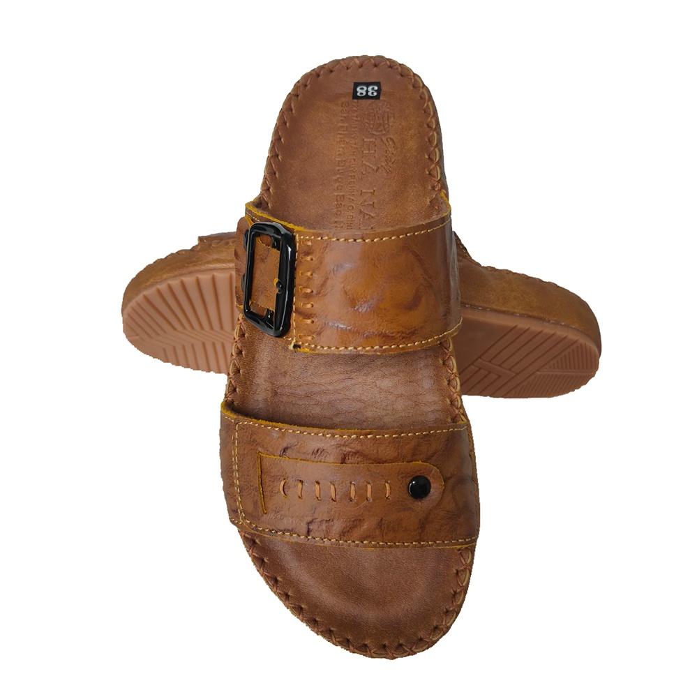 Dép Nam Quai Ngang TiTi ĐÔ Da Bò Thật Cao Cấp DNA2175b