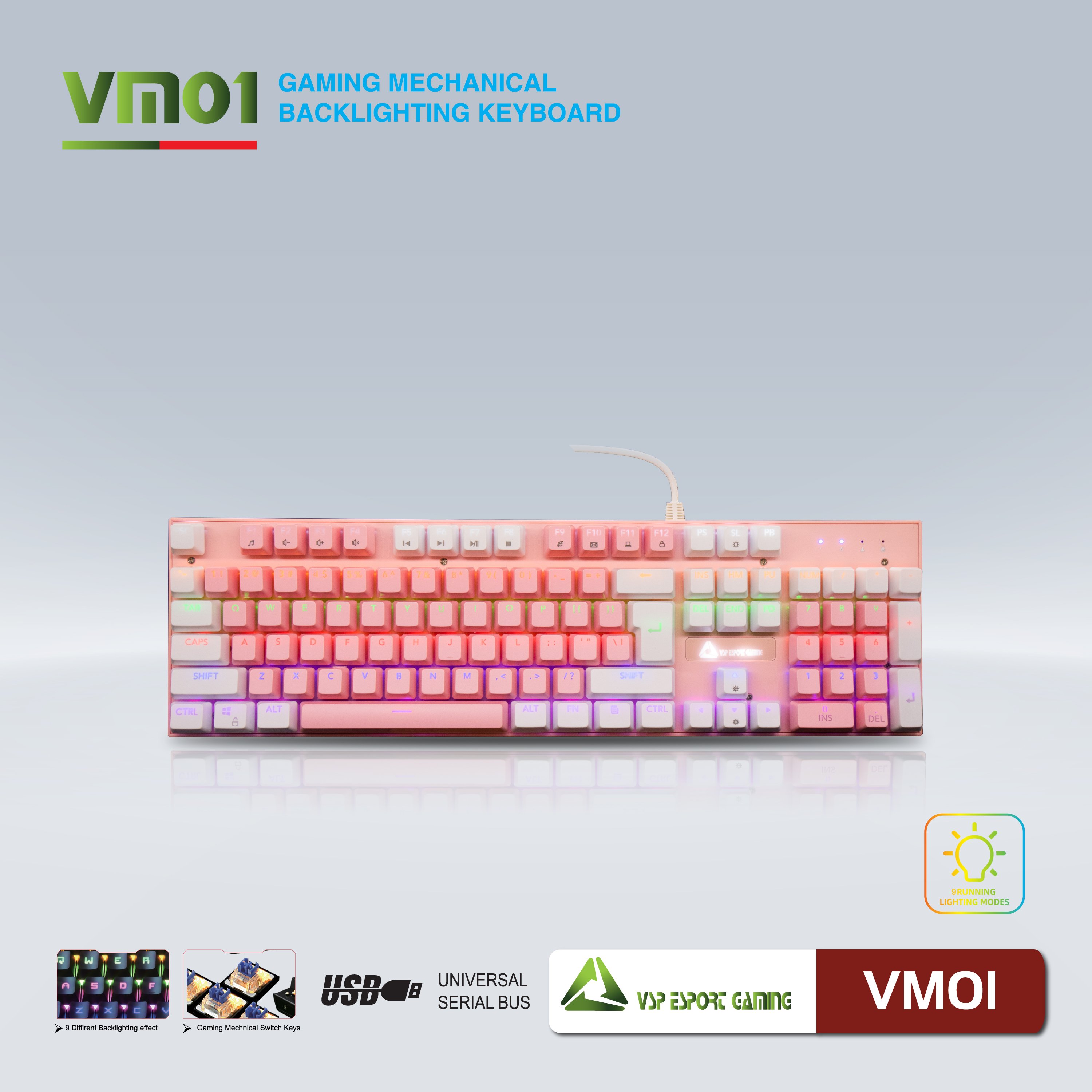 Bàn phím VSP eSport Gaming VM01 - JL - HÀNG CHÍNH HÃNG