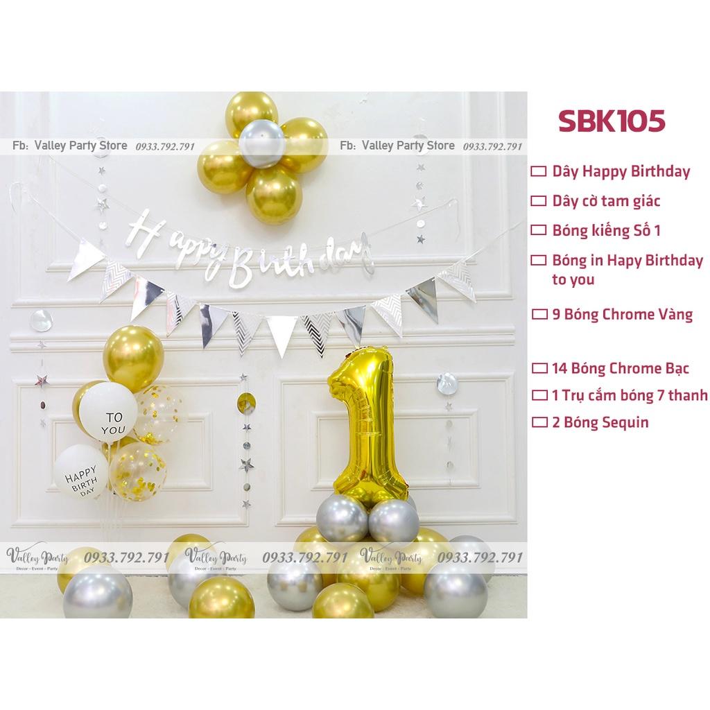 Set bóng trang trí sinh nhật tone màu vàng gold đen như ảnh, tặng kèm dải dây kết bóng thành chùm, bơm, băng dính