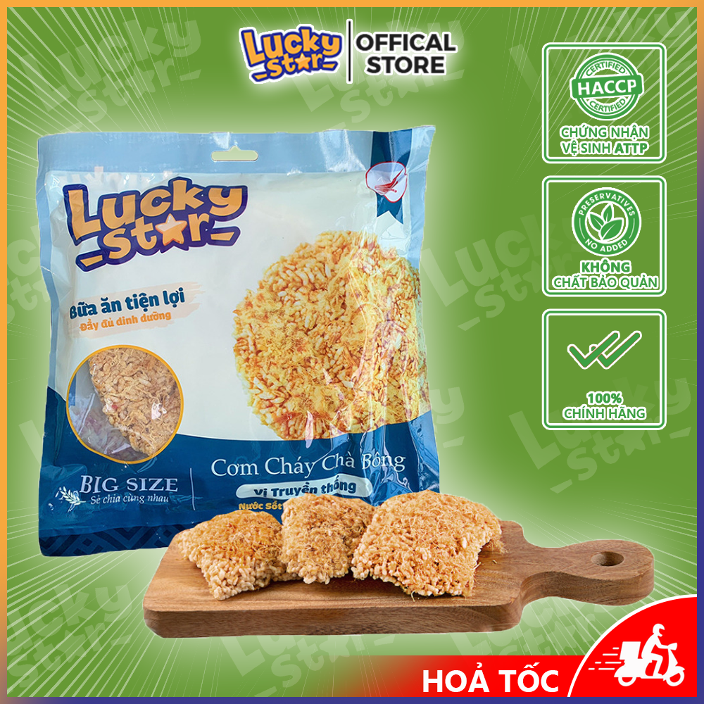 Cơm cháy chà bông truyền thống Lucky Star gói LỚN 150g đậm vị thơm ngon, đồ ăn vặt Việt Nam đảm bảo ATTP