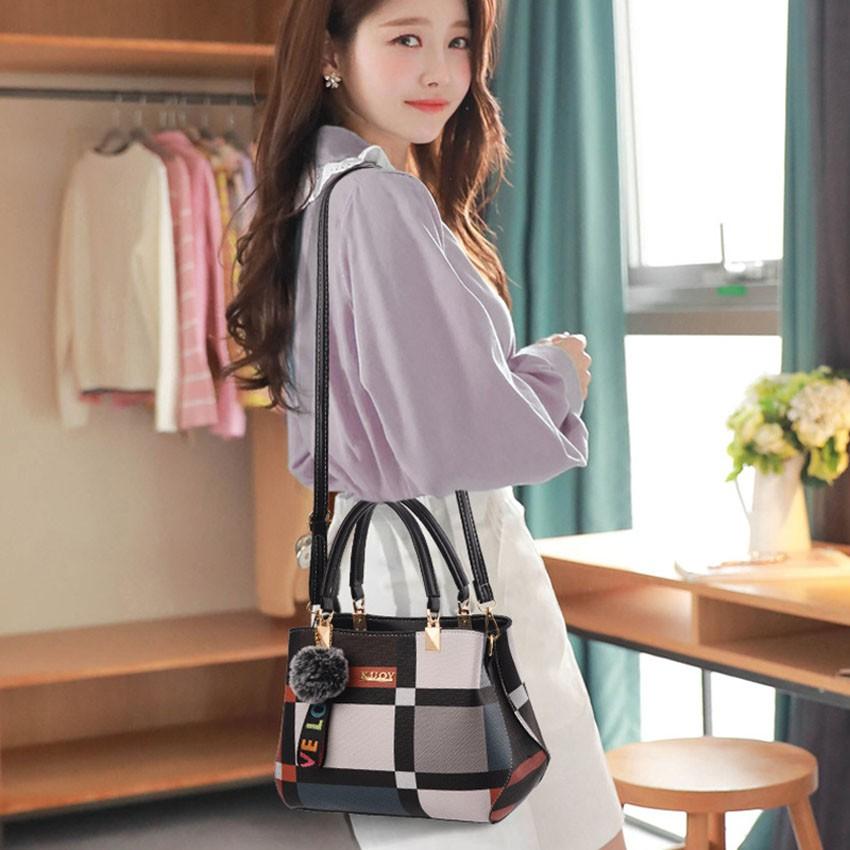 Túi xách nữ công sở HOTTREND  Túi xách nữ kẻ caro Hàn Quốc  Deli TN47