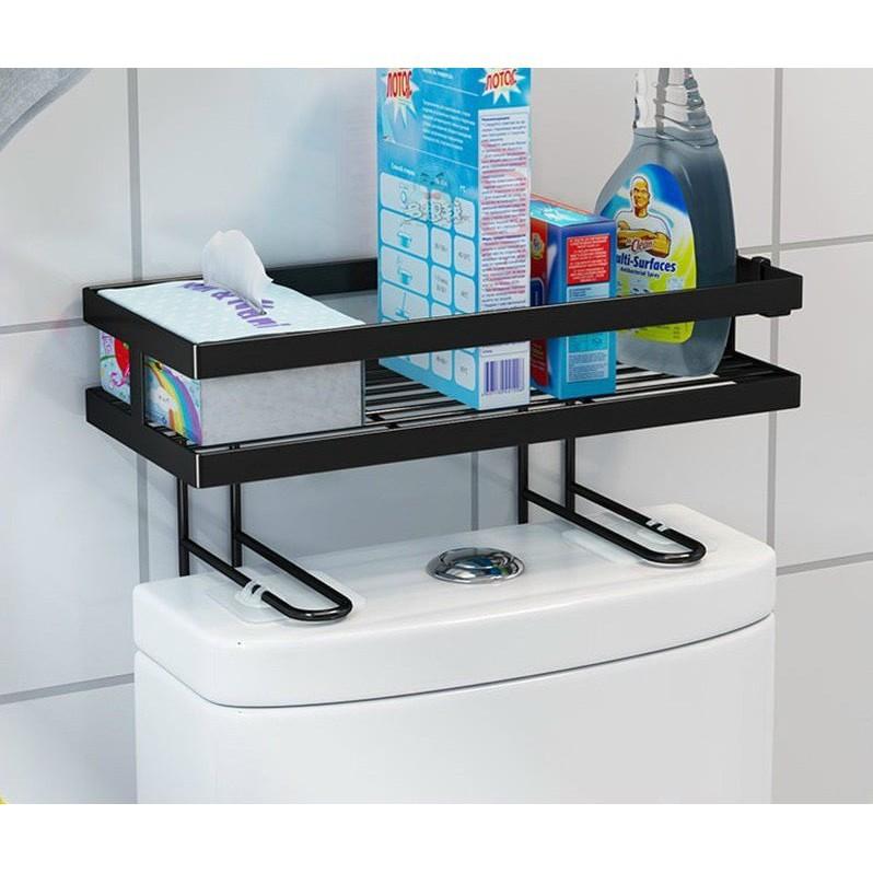 Kệ Sắt Đen Gài Để Đồ Trên Bồn Cầu Tabihome Mới 2 Chân