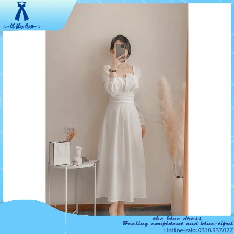 QUẢNG CHÂU CAO CẤP Đầm dự tiệc xòe tay phồng cách điệu Julliet Dress  lady xanh bigsize công