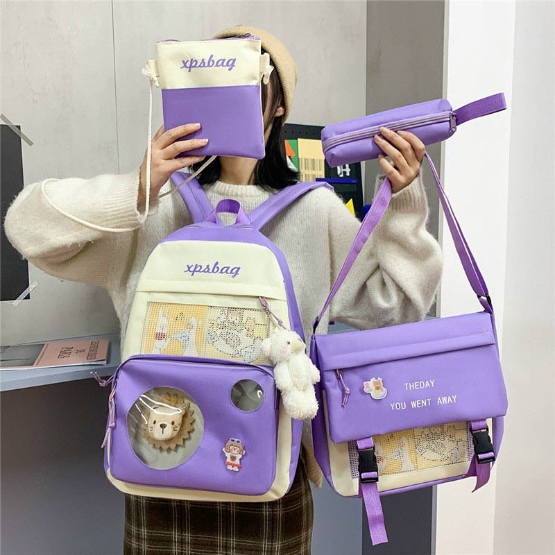Balo Set 4 món thời trang sinh viên học sinh - Sư Tử