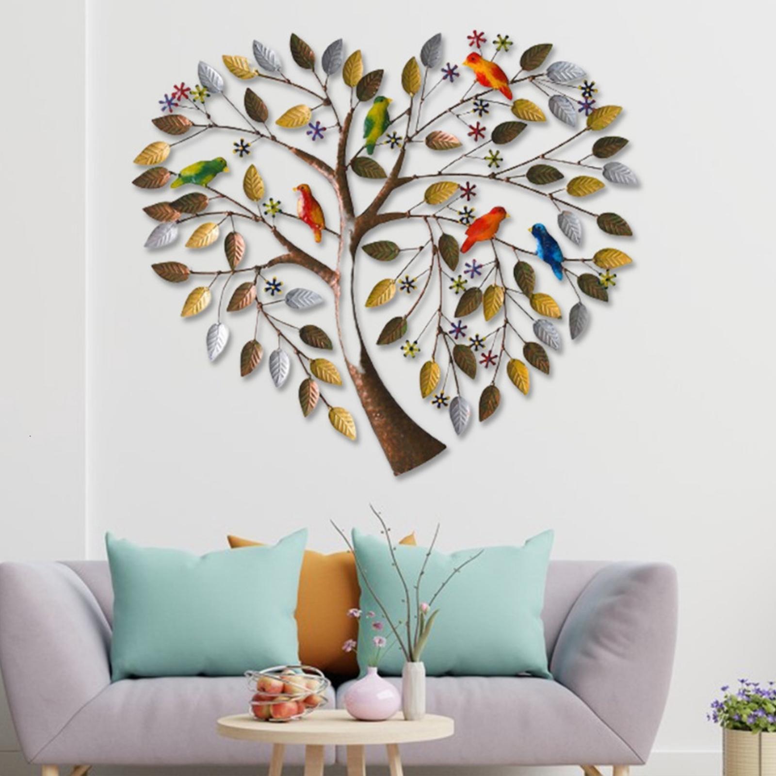 Metal Wall Metal Tree Wall Sculpture Iron Artwork Ornament Wall Metal Pendant for Party Room Decoration, Office, Home