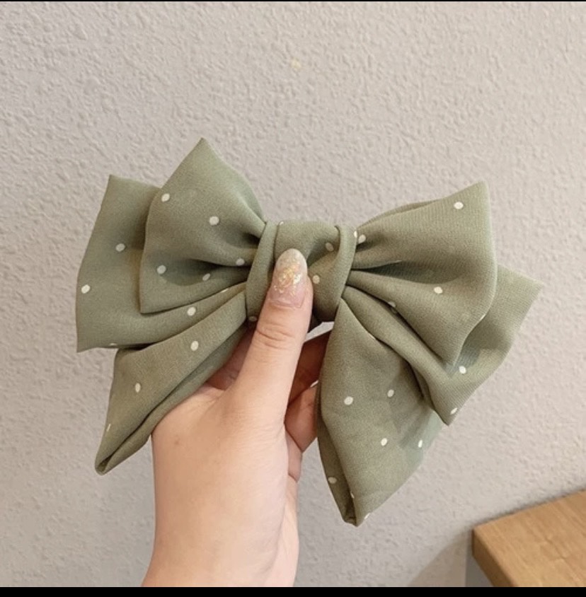 Kẹp Tóc Nơ Voan Hoa