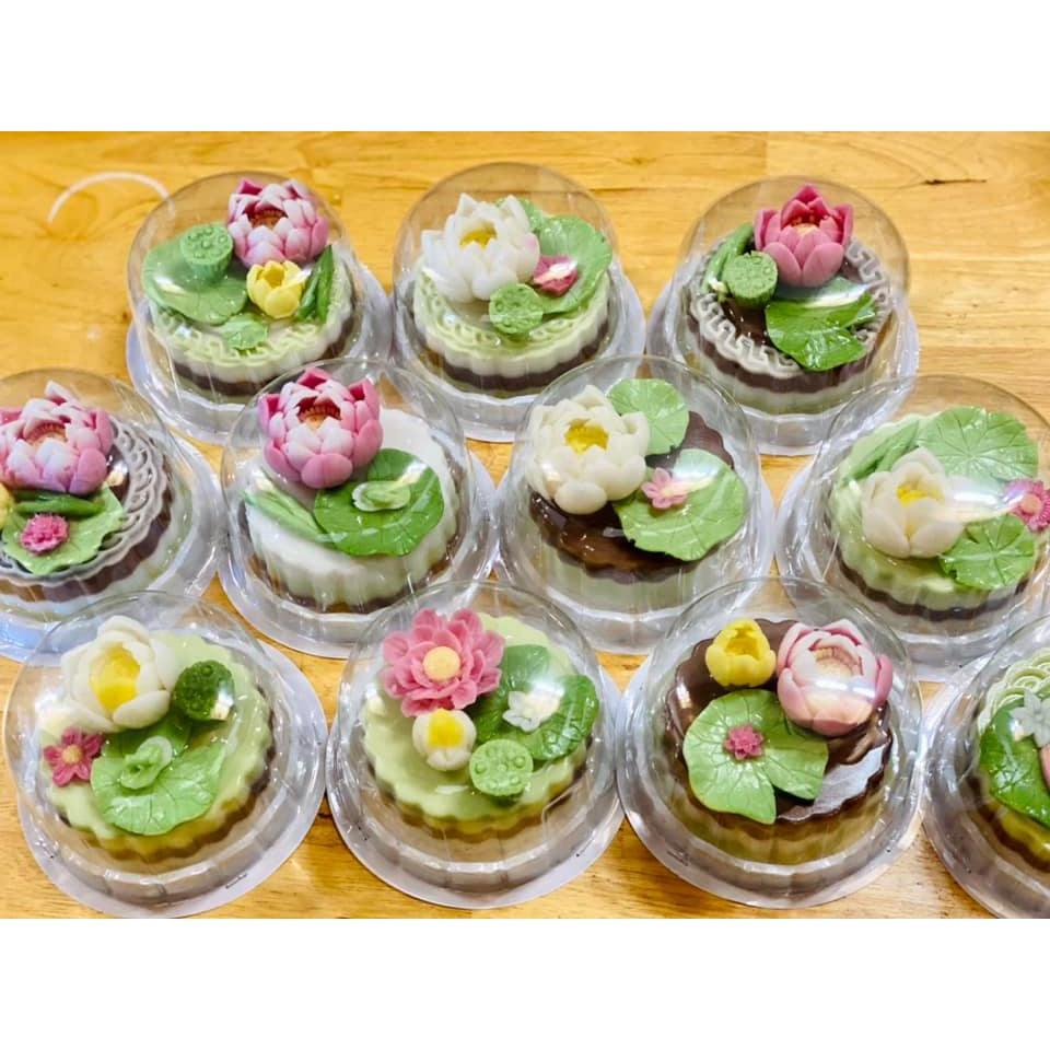 100 Hộp H15 Bầu đựng bánh rau câu hoa nổi - phú sỉ - xôi khuôn 10cm