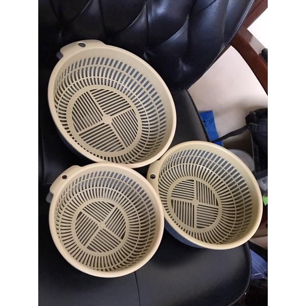 Bộ Rổ Nhựa Tròn T02 6 Món kèm Thau Rửa Cao Cấp ,Tiện Dụng