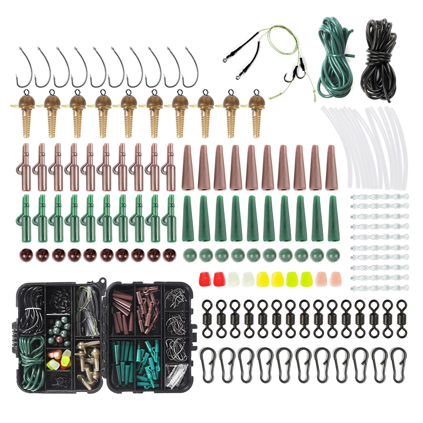 Fishing Tackle Kit 254pcs, Fishing Accessories Set with Tackle Box Off Set Hooks, Swivel Slides, Terminal Tackles Box for Saltwater and Freshwater