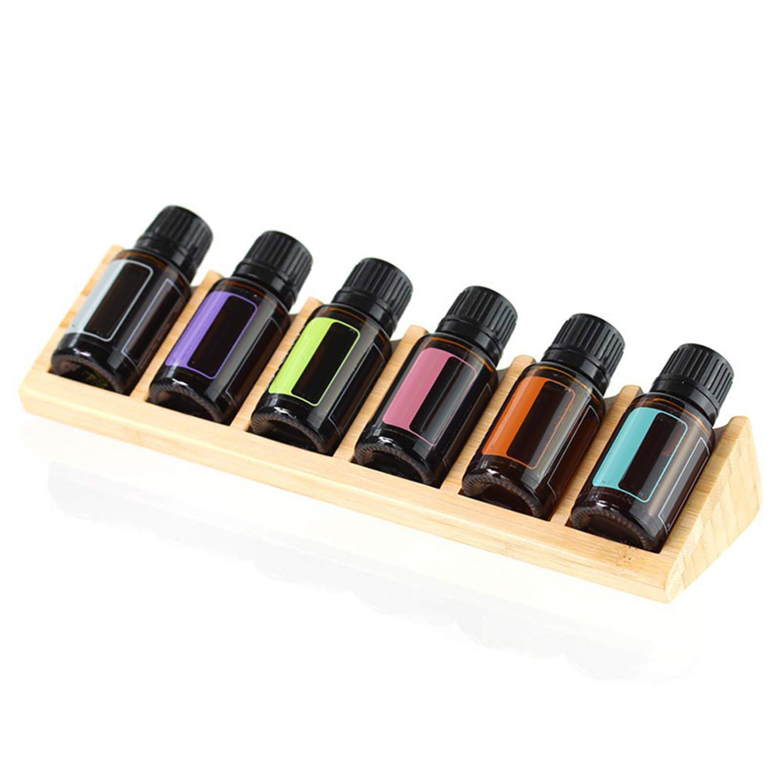 Essential Oils Storage Rack Organizing Rack 6 Slots Wooden Multifunctional Rack for Makeups Nail Bottles Tabletop