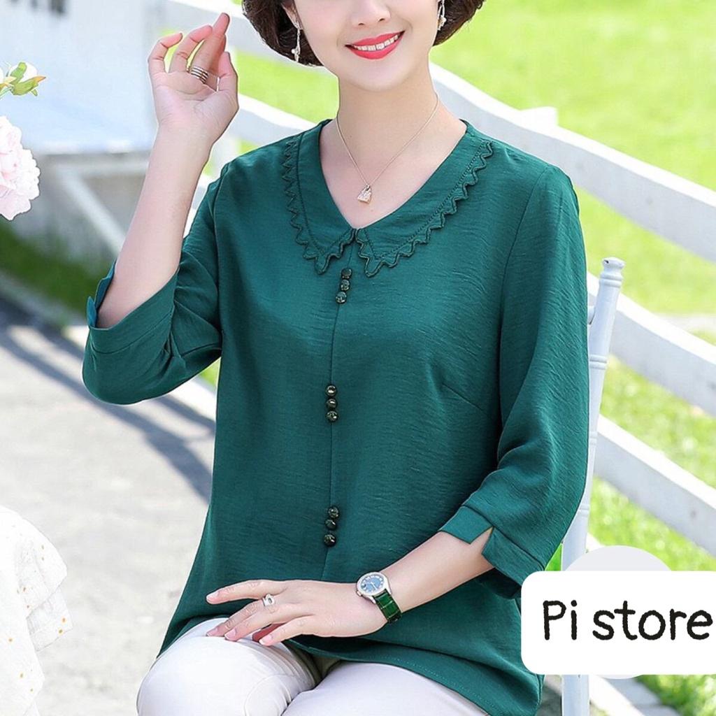 ️Có Big Size️ Áo Sơ Mi Trung Niên Cho Mẹ, Áo Trung Niên Nữ Cho Mẹ Kiểu Dáng Trẻ Trung, Sang Trọng