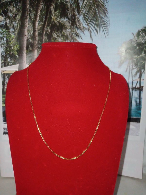 Dây chuyền nam nữ, Kiểu xương rắn, 1li, Kèm túi nhung Cung hỷ, Phù hợp nam nữ