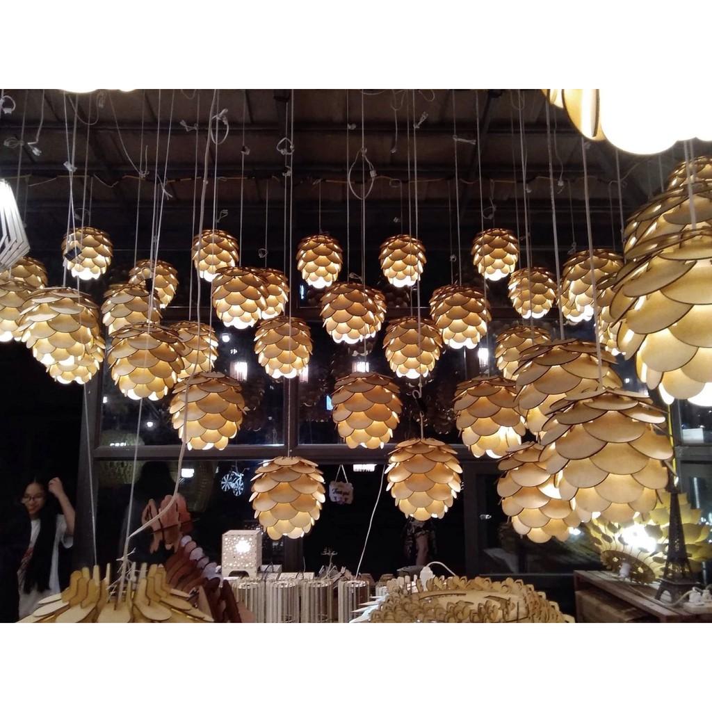 Chụp đèn gỗ không gian