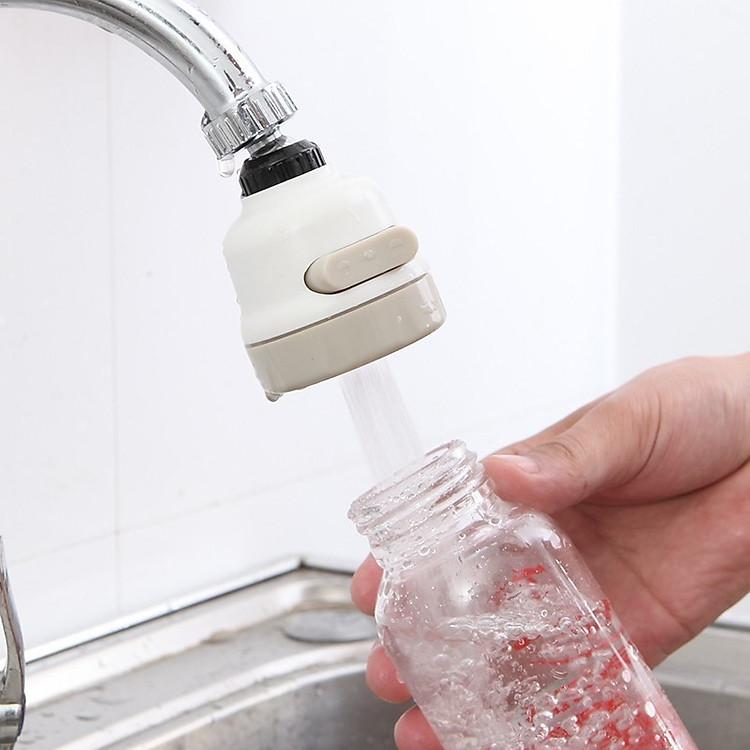 Đầu Vòi Tăng Áp Điều Hướng 360 Độ 3 Chế Độ Chảy Kèm 02 Móc Treo Dán Tường Cao Cấp AZONE - Hàng Chất Lượng