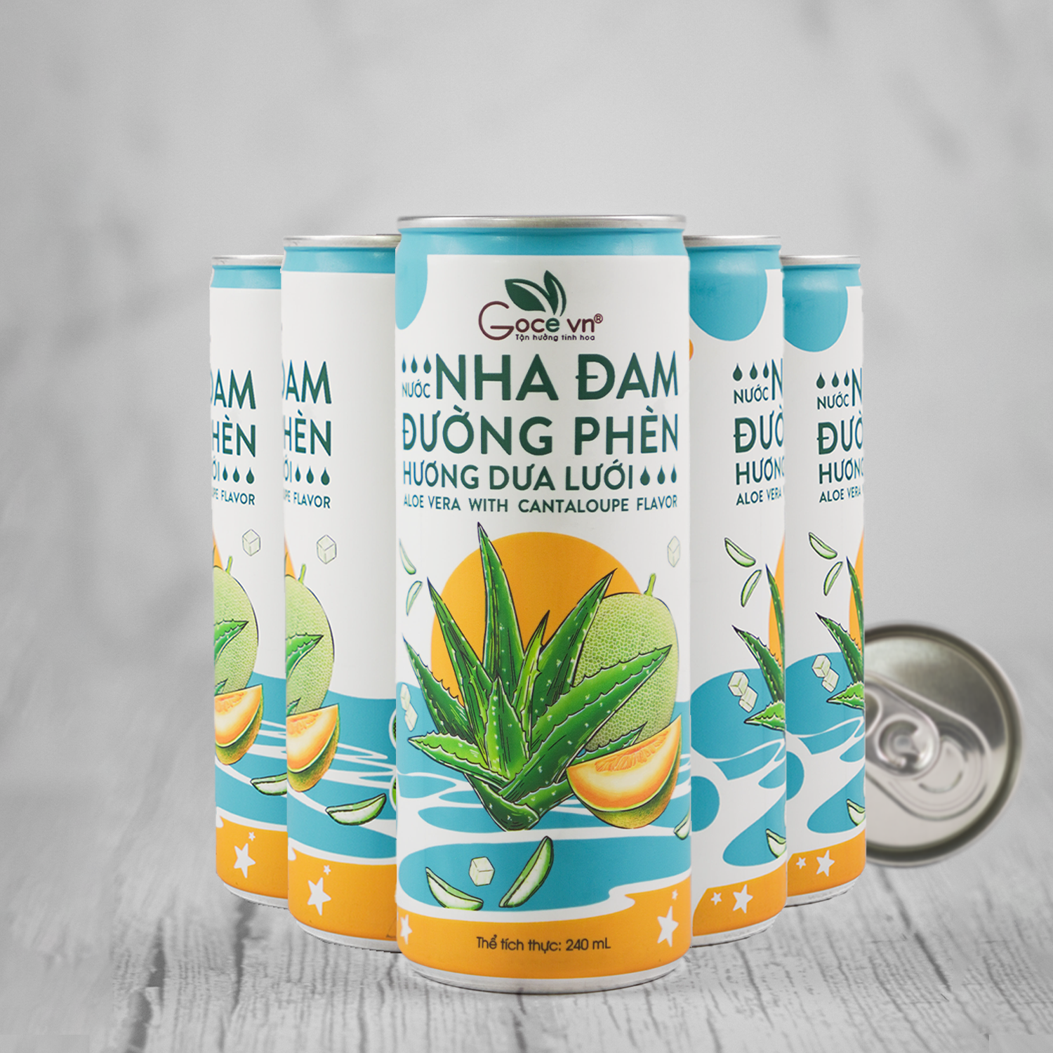 1 Lốc - Nước nha đam đường phèn hương dưa lưới Goce.vn - 240ml