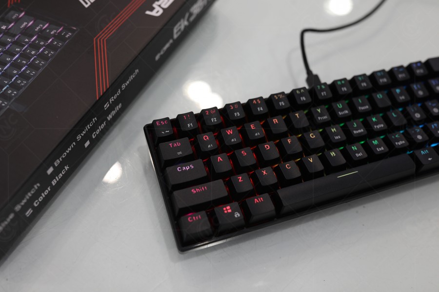 (Tặng Keycap Sao Vàng) Bàn Phím Cơ Gaming Bluetooth E-Dra EK361W Màu Đen - Hàng chính hãng