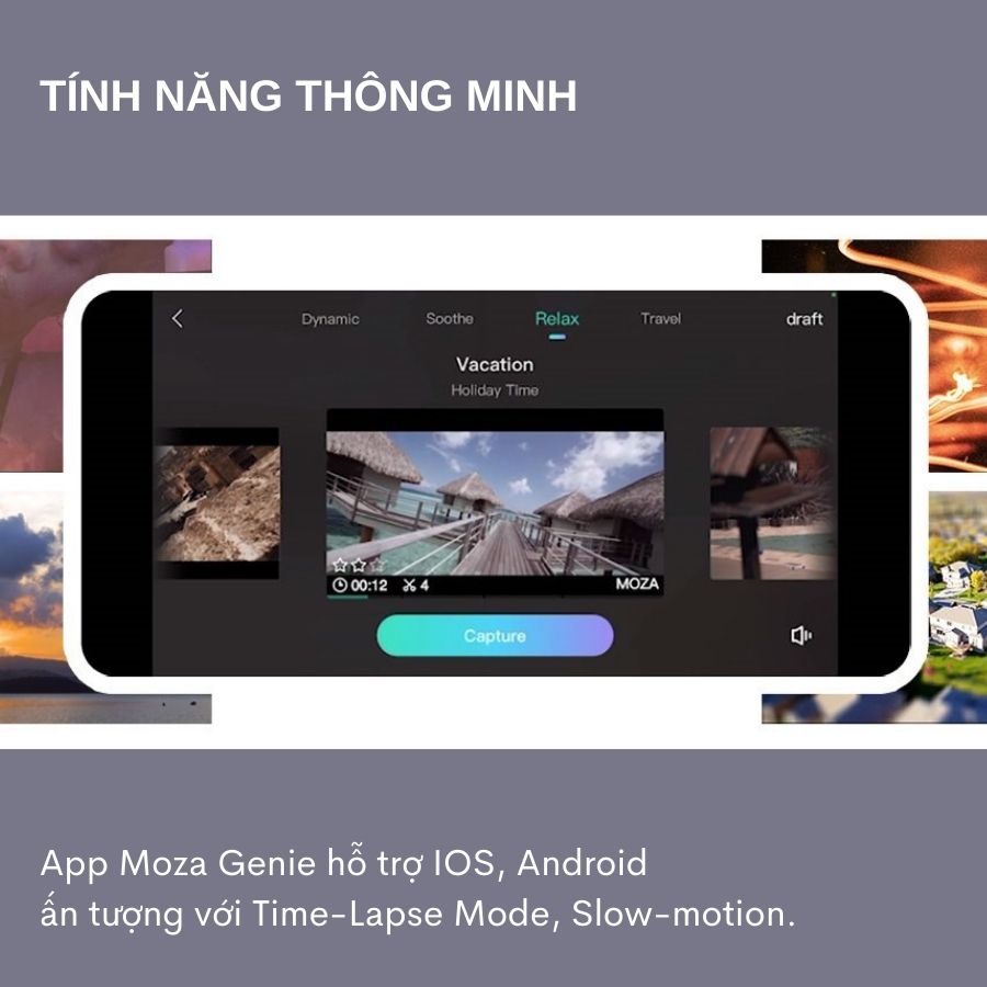 Gimbal chống rung Moza Nano SE - Tay cầm dành cho điện thoại nhỏ gọn, siêu nhẹ chống rung trục cuộn ổn định - Hàng nhập khẩu