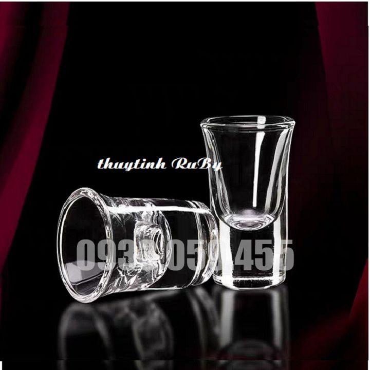 Bộ 6 Ly Rượu Shot Thủy Tinh cao cấp 34ML, Ly uống Rượu đế dày wine glass