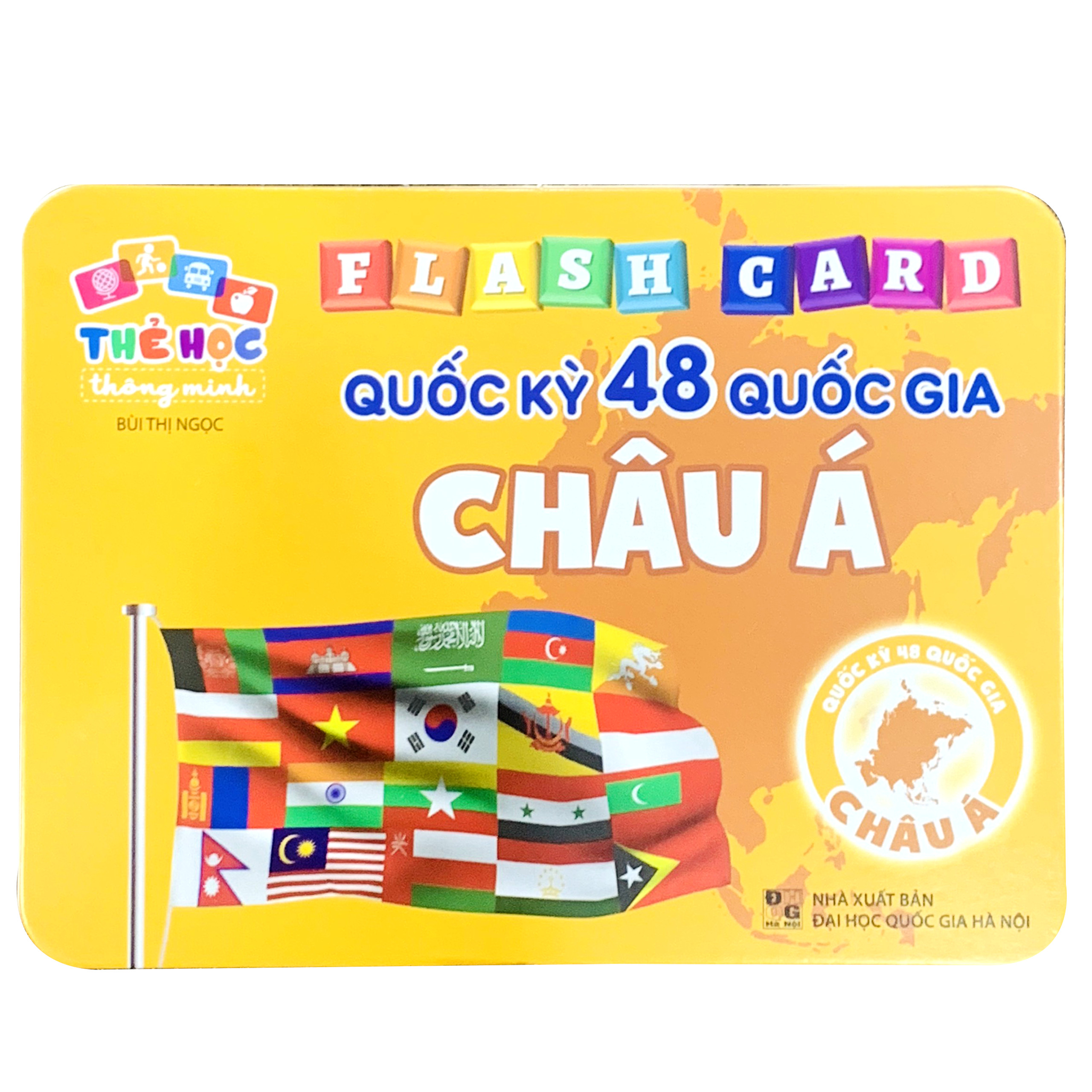 Bộ Thẻ Học Flash Card Chủ Đề Quốc Kỳ Các Quốc Gia Châu Á Bộ 48 Thẻ Cho Trẻ Thông Minh, Tư Duy, Ghi Nhớ