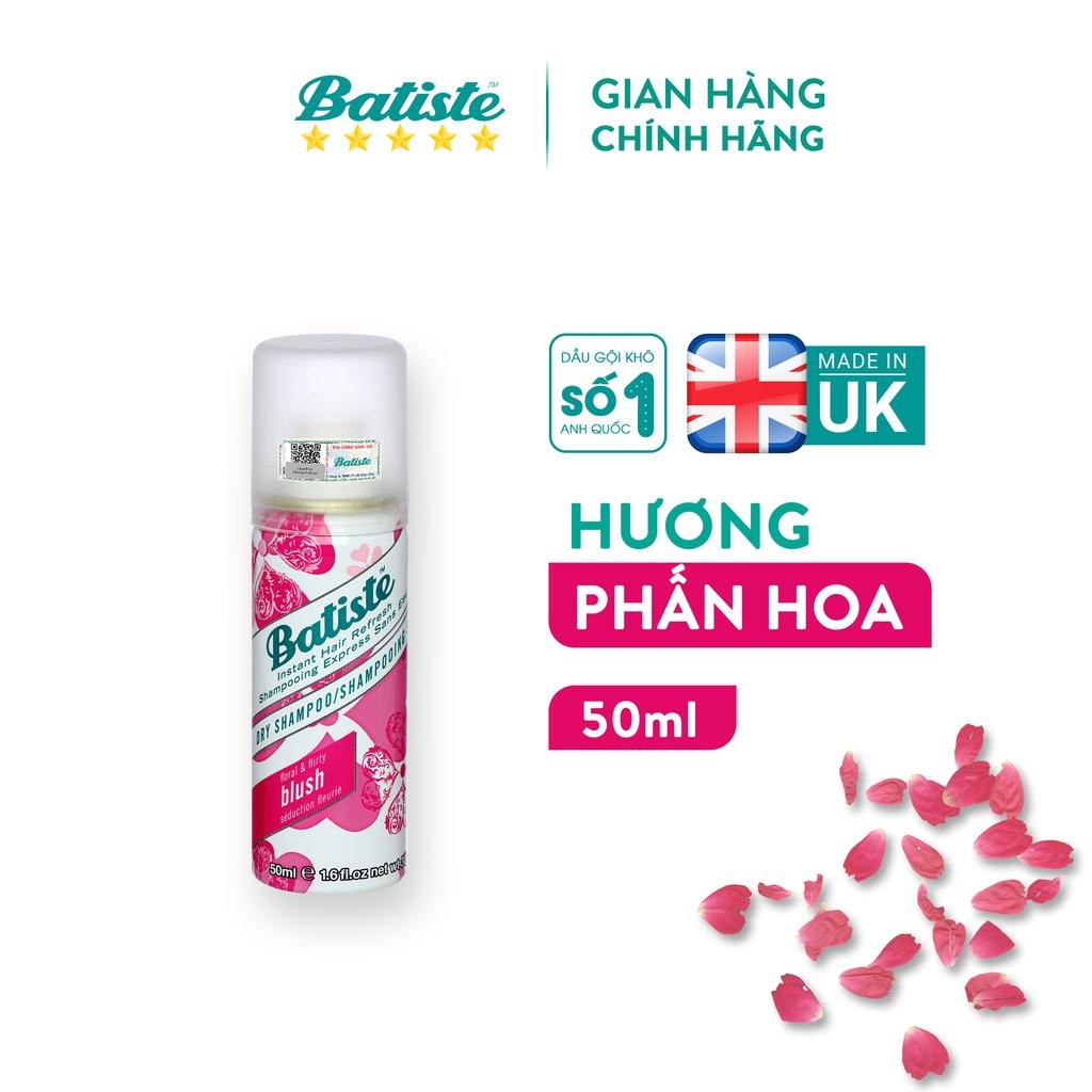 Dầu Gội Khô Batiste Dry Shampoo 50ml Hết Ngứa, Hết Bết Dính Tóc Bồng Bềnh Bóng Mượt Tức Khắc