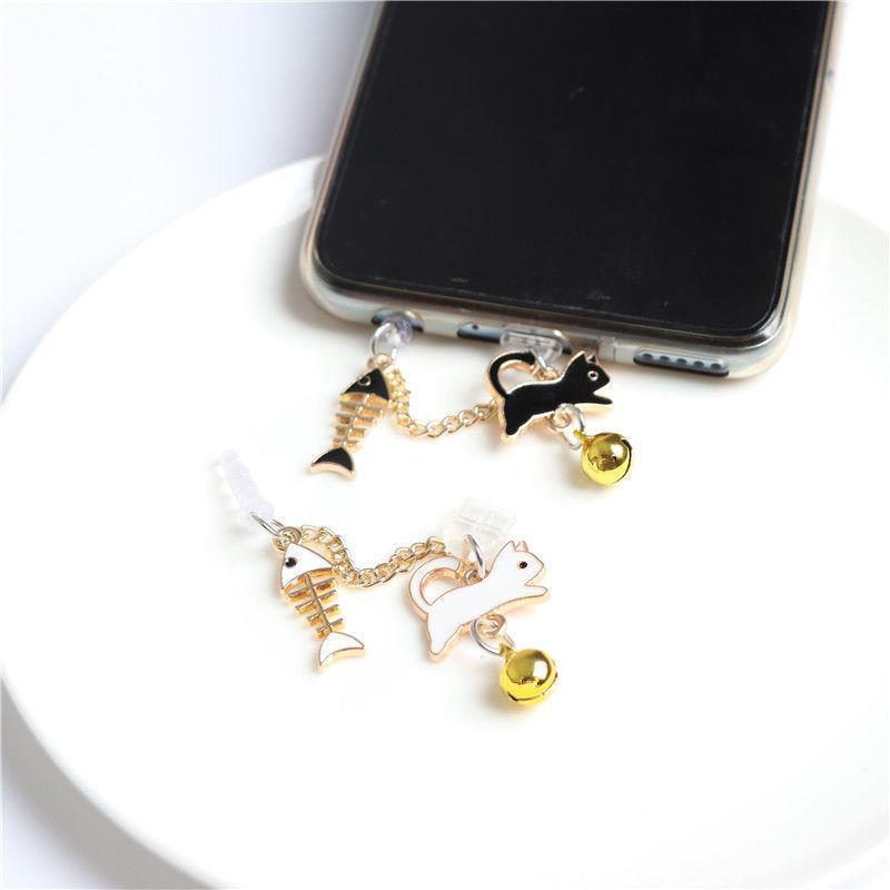 Nút Bịt Chống Bụi Lỗ Cắm Tai Nghe Điện Thoại Di Động Hình Xương Cá