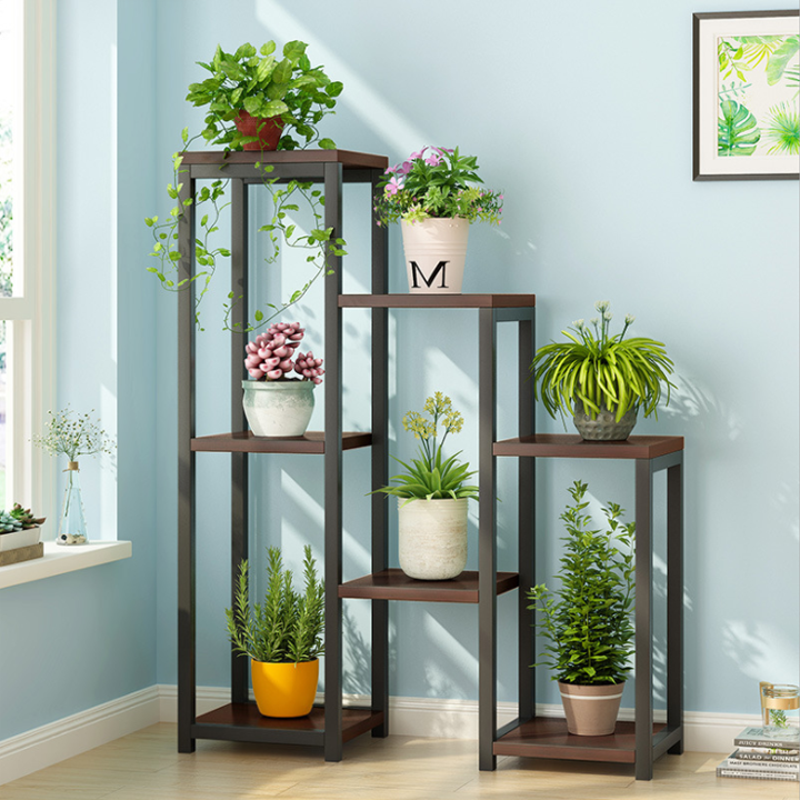 Kệ hoa 3 tầng phòng khách khung thép chắc chắn 2 màu trắng đen, Kệ trang trí cây cảnh để hoa Quà tặng