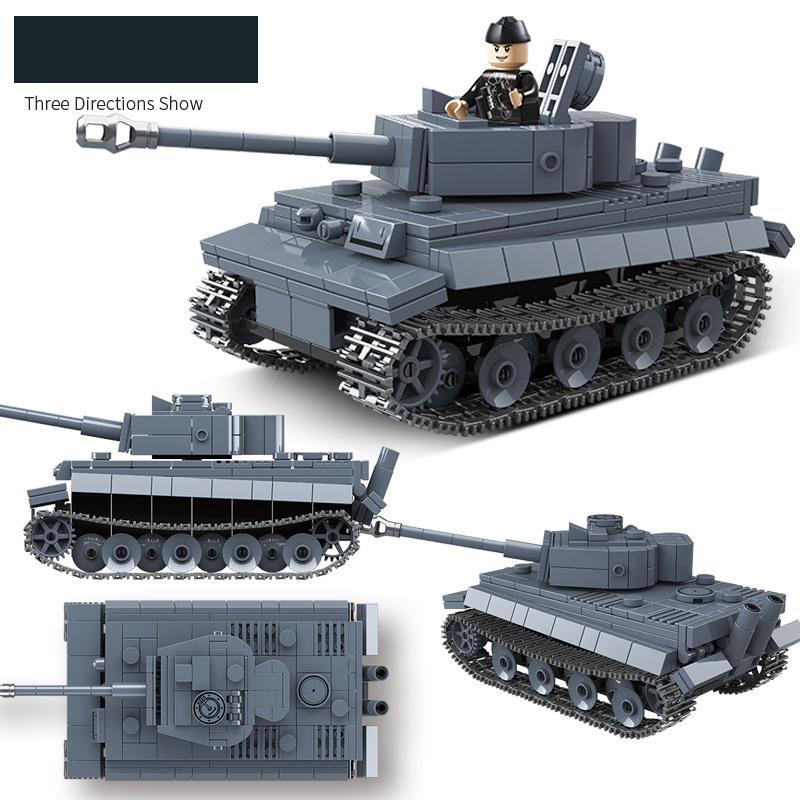 Đồ chơi Lắp ráp Xe Tăng Đức Tiger I, Quanguan 100242 Panzer Tank, Xếp hình thông minh, Mô hình Xe Tăng