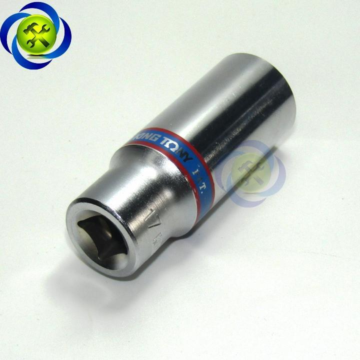 Tuýp 3/8 inch 17mm 6 cạnh màu trắng loại dài Kingtony 323517M