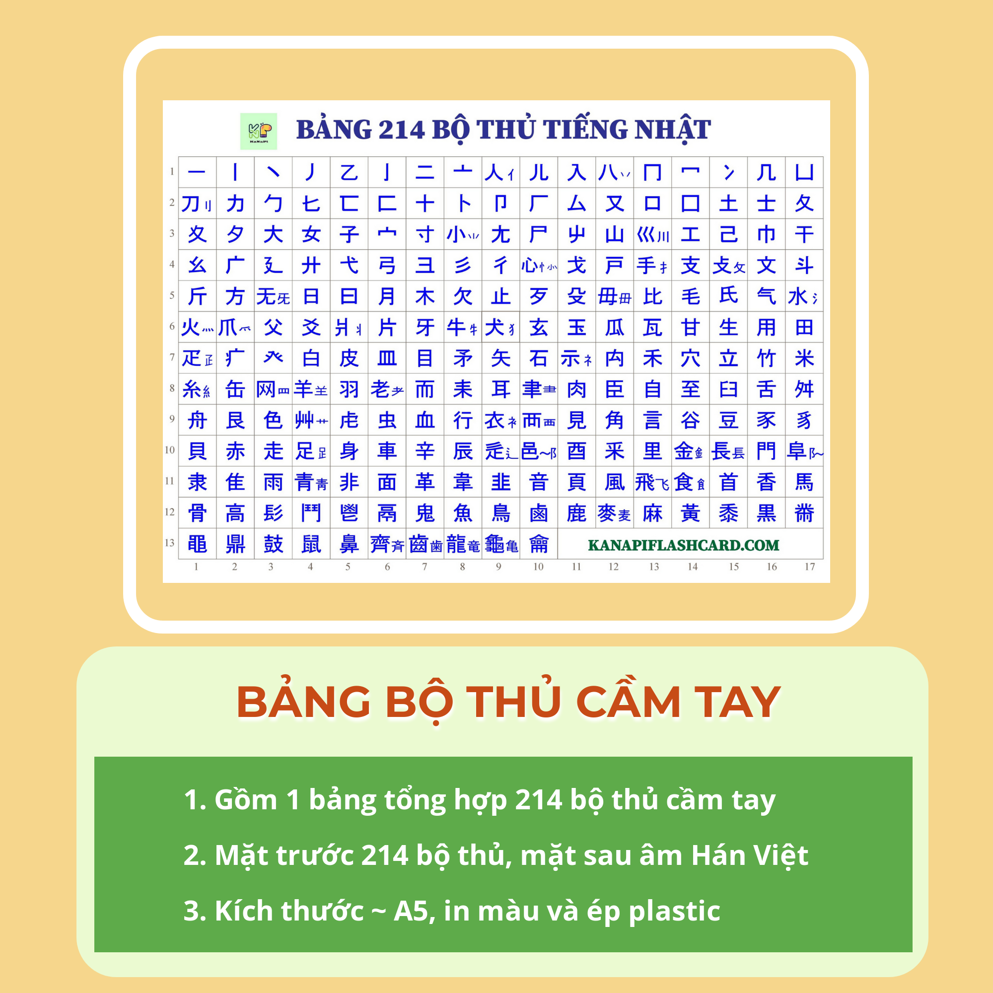 Bảng 214 Bộ Thủ cầm tay