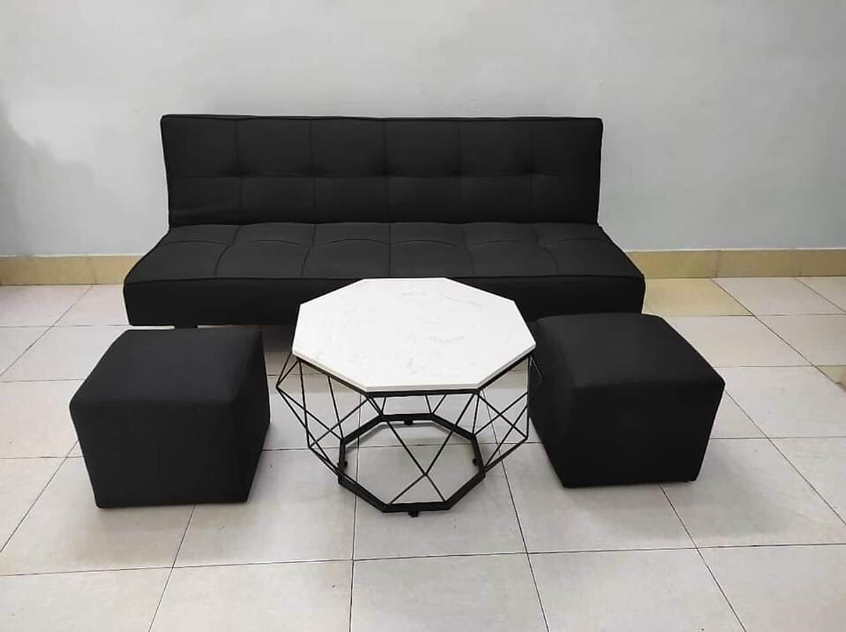 Bộ sofa bed 1m7 Juno sofa bao gồm 2 đôn và bàn kim cương - combo 6 món như hình sale sốc