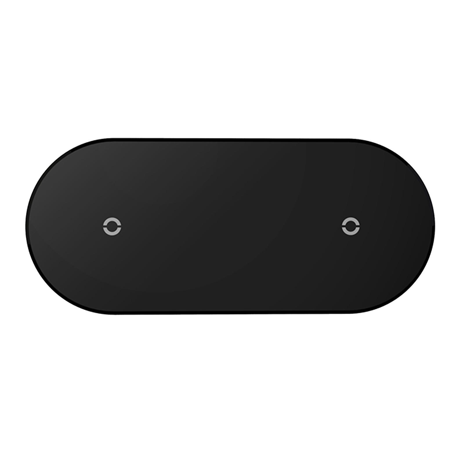 2 in 1  Wireless Charger Pad 10W Fast Charging For Smartphone Mirror Black