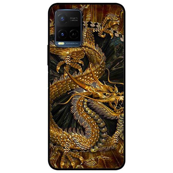 Ốp lưng dành cho Vivo Y21 - Vivo Y21s mẫu Rồng Nền Đen