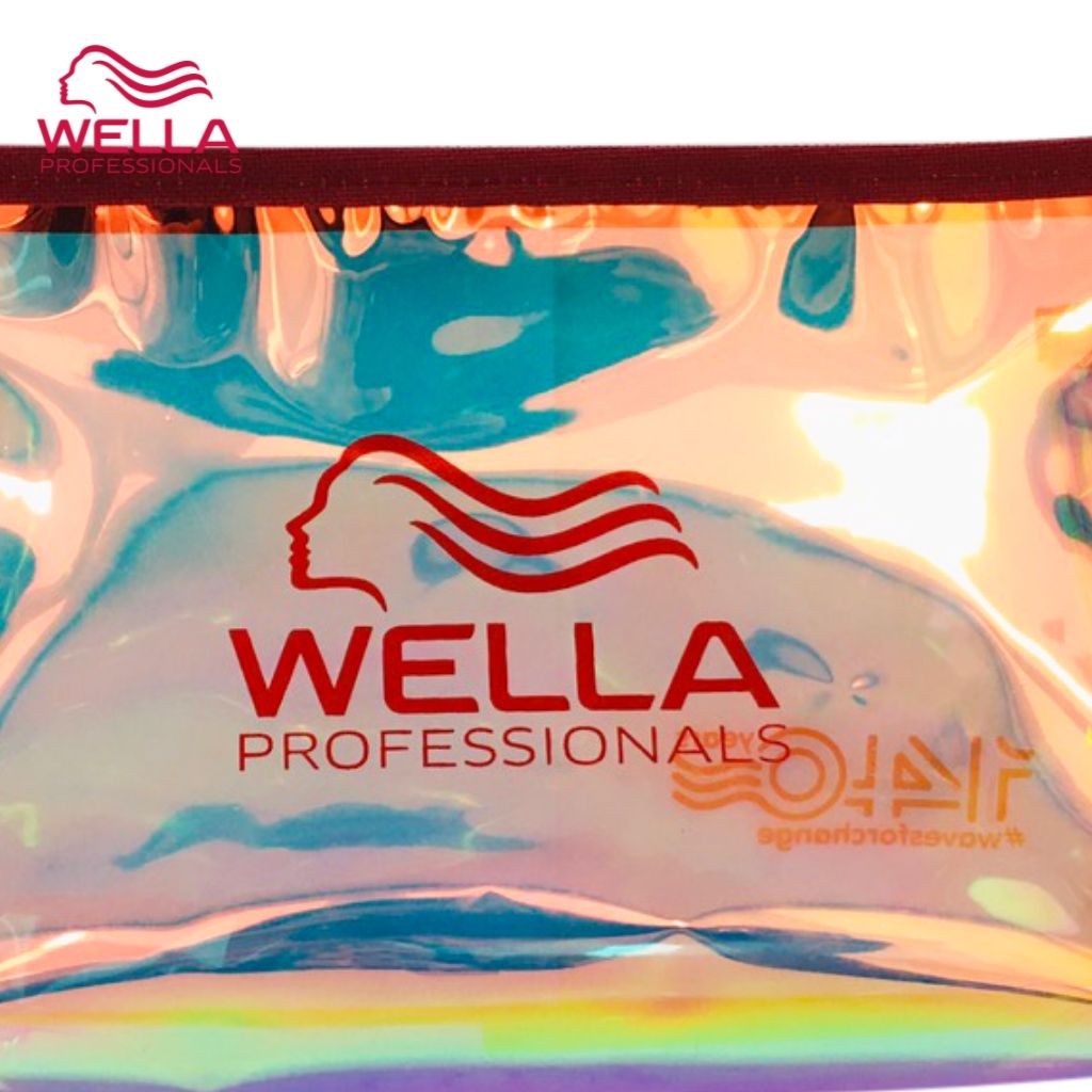 Túi mỹ phẩm WELLA màu bóng trong trẻ trung, tiện lợi, không thấm nước